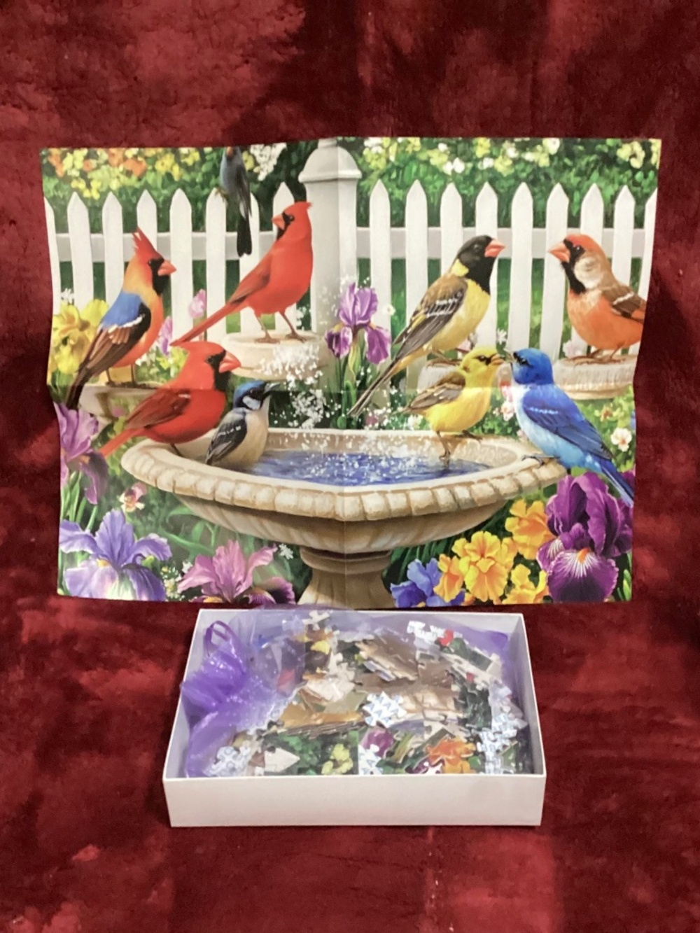 500 Piece Birds Bath Flower Fence Puzzle